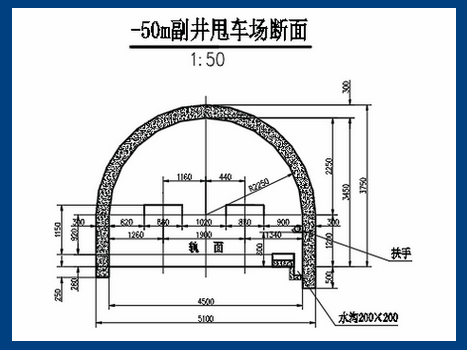 -50M副井甩車場斷面